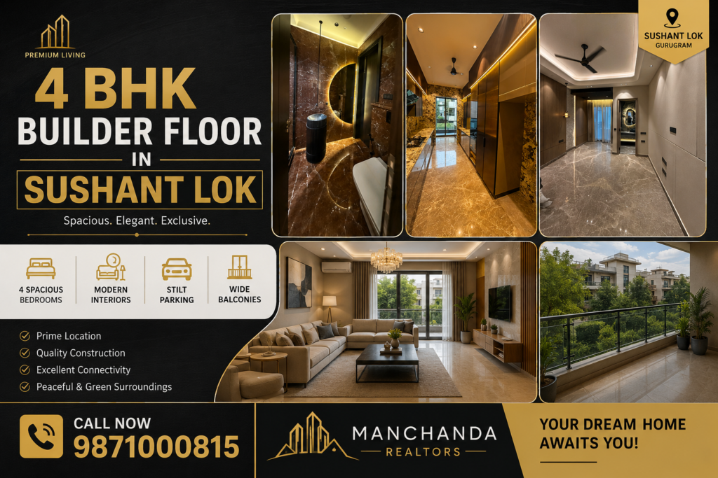 4 BHK Builder Floor in Sushant Lok | Call 9871000815