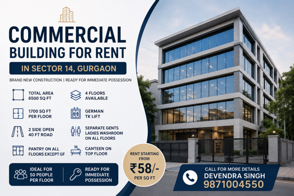 Commercial Building for Rent in Sector 14 | 9871004550
