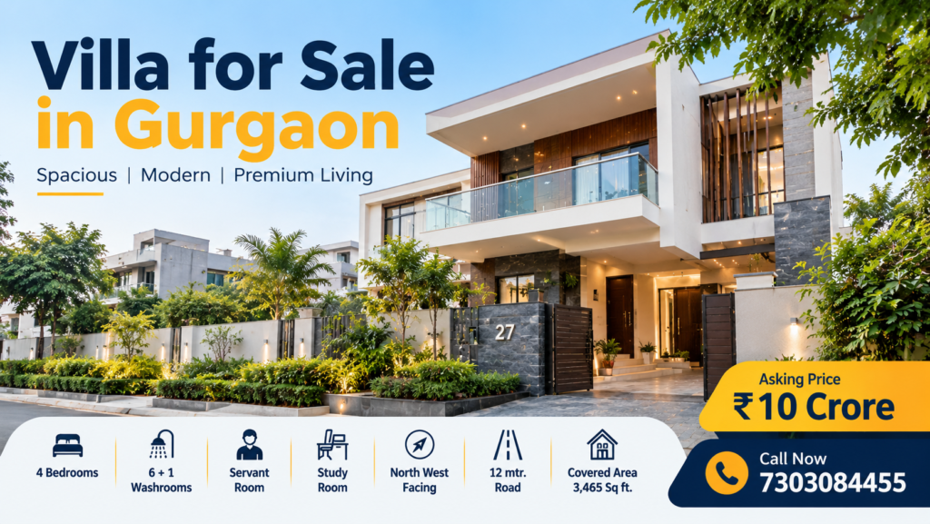Villa for Sale in Gurgaon | Price & Details | 7303084455